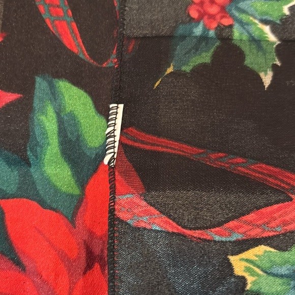 Women’s Decorative Holiday Christmas Scarf with Poinsettias - Picture 5 of 5
